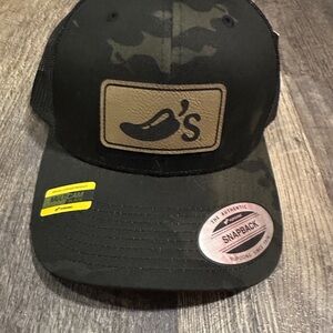 Chilis Black and Tan Snapback Hat